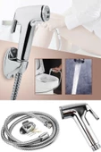 Pazariz Taharet Takımı Krom Renk Taharet Tabancası Spiral Ve Mafsal Seti Wc Hortummatik Taharet - 1
