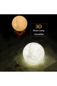 Pazariz 3d Ay Işığı Standlı Dekoratif Lamba 880ml Oda Hava Nemlendirici Buhar Makinesi Koku Giderici - 2