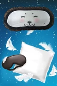 Pazariz Pembecin Uyku Göz Bandı Maskesi Işık Önleyici Gözlük Maske Bant Eye Mask Kedili (1adet) - 2