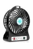 Pazariz Şarjlı Mini Vantilatör Masa Üstü 3 Kademeli Usb Mini Fan Siyah - 2