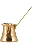 Pazariz Pirinç Kulplu Bakır Cezve - 1
