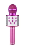 Pazariz Karaoke Mikrofon Bluetooth, Usb, Hafıza Kartı Ve Aux Girişli Ws-858 Pembe - 1
