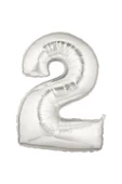 Pazariz Şekilli Supershape Silver Rakam Folyo Balon 2 Numara - 1