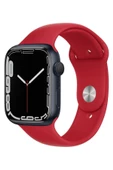 Pazariz Apple Watch Uyumlu 2 3 4 5 6 7 Se Uyumlu 42 Mm 44 Mm 45 Mm Silikon Kordon Kayış - Nar thumbnail 1