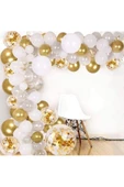 Pazariz Gold Beyaz Zincir Balon Seti 5 Metre - 1