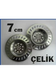 Pazariz 2 Adet 7cm Paslanmaz Çelik Lavabo Gider Süzgeci Yaşam Boyu Garantili Çelik Lavabo Süzgeci - 1
