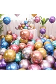 Pazariz Krom Balon Parti Organizasyon Balonu 12 İnç Düğün Doğum Günü Dekorasyon 100 Adet thumbnail 3