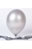 Pazariz 12 Inç Metalik Gümüş Balon 10'lu thumbnail 2