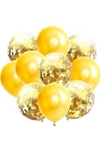 Pazariz Metalik Sarı Gold Konfetili Balon thumbnail 1