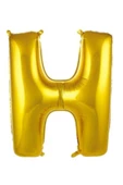 Pazariz 76 Cm Harf Folyo Balon H Harfi Büyük Boy Balon Altın 34 Inç - 1