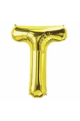Pazariz T Harf Folyo Balon Gold 100 Cm thumbnail 1