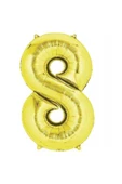 Pazariz 8 Rakam Folyo Gold Renk Balon Küçük 35 Cm thumbnail 1