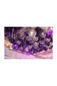 Pazariz 100 Adet Metalik Balon Ve 5 Metre Balon Zinciri (mor - Gümüş Karışık ) Uçan Balon - 2