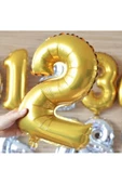 Pazariz 6 Rakam Folyo Gold Renk Balon Küçük 35 cm thumbnail 3