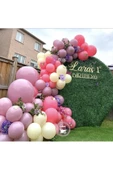Pazariz Pastel Yaban Çileği Toz Pembe Vanilya Balon Zinciri 100 Adet - 1