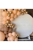 Pazariz Krom Gold Karamel Kahve Somon Renkte Balon Zincir - 1
