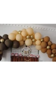 Pazariz Kahve Karamel Somon Gold Pastel Sonbahar Konsept Zincir Balon - 1