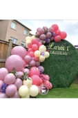 Pazariz Pastel Yaban Çileği Toz Pembe Vanilya Balon Zinciri 100 Adet - 1