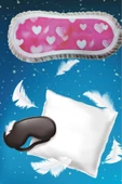 Pazariz Uyku Göz Bandı Maskesi Işık Önleyici Gözlük Maske Bant Eye Mask Pembe Kalp (1ADET) - 2