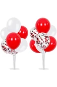 Pazariz Beyaz Kırmızı Konfetili Ayaklı Balon Standı thumbnail 1