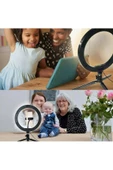 Pazariz 8inç 20cm Youtube Instagram Tiktok Selfie Stüdyo Video Fotoğraf Ring Light Tripod Led Halka Işık- - 2