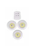 Pazariz 3'lü Led Spot Lamba Beyaz Cob Ledli Uzaktan Kumandalı Spot Ledle thumbnail 3