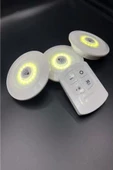 Pazariz 3lü Uzaktan Kumandalı Yapışkanlı Kablosuz Led Spot Lambalar - 3