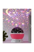 Pazariz Çok Renkli Ve Dönen Star Master Gece Lambası Pembe thumbnail 3