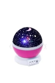 Pazariz Çok Renkli Ve Dönen Star Master Gece Lambası Pembe thumbnail 1