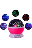 Pazariz Renkli Ve Dönen Star Master Projeksiyon Gece Lambası - Pembe Kapaklı thumbnail 2