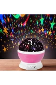 Pazariz Plus Pembe Dönen Ay Yıldız Ve Gezegenler Yansıtmalı Projeksiyon Gece Lambası Star Master thumbnail 1