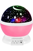 Pazariz Renkli Ve Dönen Star Master Projeksiyon Gece Lambası - Pembe Kapaklı thumbnail 1