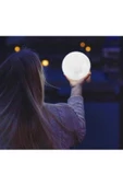 Pazariz 3d Ay Gece Lambası Dekoratif Küre Led Başucu Lambası- thumbnail 1