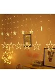 Pazariz Dekoratif Yıldızlı Led Işıklı Saçaklı Perde Aydınlatma 220 Volt Elektrikli - 1