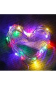 Pazariz Pilli Renkli Peri Led Yılbaşı Kamp Parti Led Işık Dekoratif Aydınlatma 5 Metre R - 1