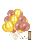 Pazariz Fırsat Ayı 30 Adet Metalik Rose Gold, Altın Balon Konsepti-güzel -uçan Balon thumbnail 1