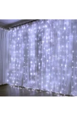 Pazariz 8 Fonksiyonlu 2 m 200 Led 10 Saçak Beyaz Led Perde Aydınlatma - 3