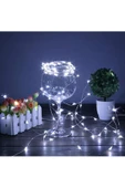 Pazariz Pilli Dekoratif Peri Led Işık 10 Metre Beyaz Parti Aydınlatma - 3