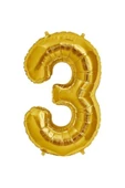 Pazariz O Balon 3 Rakamı Altın Renk - 3