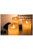 Pazariz Hareketli Alev Görünümlü Dekoratif Led Mum 11 cm thumbnail 3