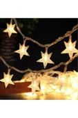 Pazariz Unisex  Altın  Yıldız Metal Yılbaşı  Süs  Dekoratif Pilli Led Işık Aydınlatma  10'lu - 1