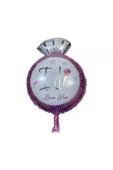 Pazariz Fırsat Ayı Tek Taş Yüzük Figürlü Folyo Balon 18 Inç Pembe - 1
