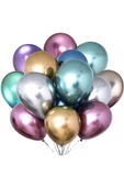 Pazariz Minik Krom Balon Karışık Renkli 50 Adet - 1