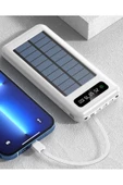 Pazariz 10000 Mah Powerbank Göstergeli Powerbank Solar Powerbank Güneş Enerjili Fenerli 4 Çıkışlı - 1