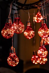 10 Kırmızı Ampüllü Led Aydınlatma 360cm - 2