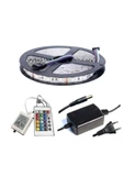 Pazariz Fırsat Ayı 5 Mt Rgb Şerit Led Iç Dış Mekan Slikonlu Set Adaptör Uzaktan Kuma - 1