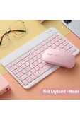 Pazariz Klavye Mouse Seti Klavye Mouse Set Mini Q Kablosuz 2.4G Wirelless Pembe - 1