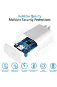 Pazariz 45 W QC 3.0 hızlı Charging Tüm Modellerle Uyumlu Pd Type C Turbo Hızlı Şarj Aleti Sadece Başlık Priz - 3