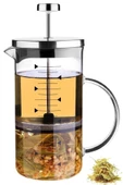 Pazariz French Press Bitki Çayı Demliği Filtre Kahve Ateşe Dayanıklı Demlik Borosilikat Ölçü 500ml - 1