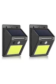 Pazariz Fotoselli Led Lamba Işık Sensörlü Güneş Enerjili Solar Duvar Kapı Kamp Bahçe Lambası 2 Adet thumbnail 1